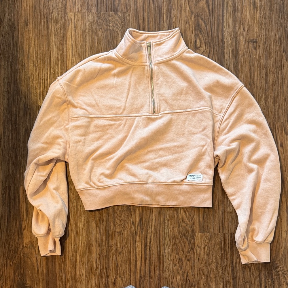 H&M Light Pink High-Neck Sweatshirt